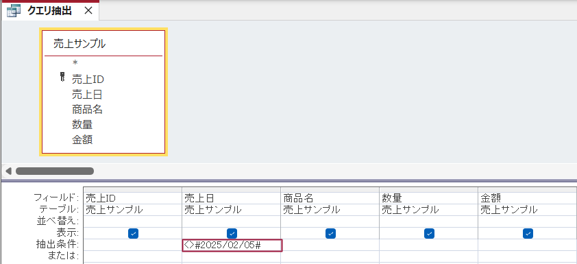 ACCESS クエリの抽出条件の書き方 基本29パターンの抽出条件を